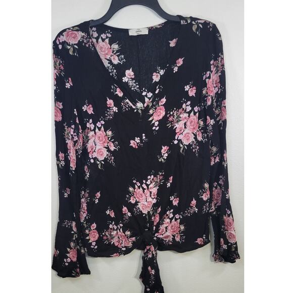 Anthropologie Entro Womens Medium Floral Bell Sleeve Fairy Boho Cottagecore Top - Picture 1 of 8